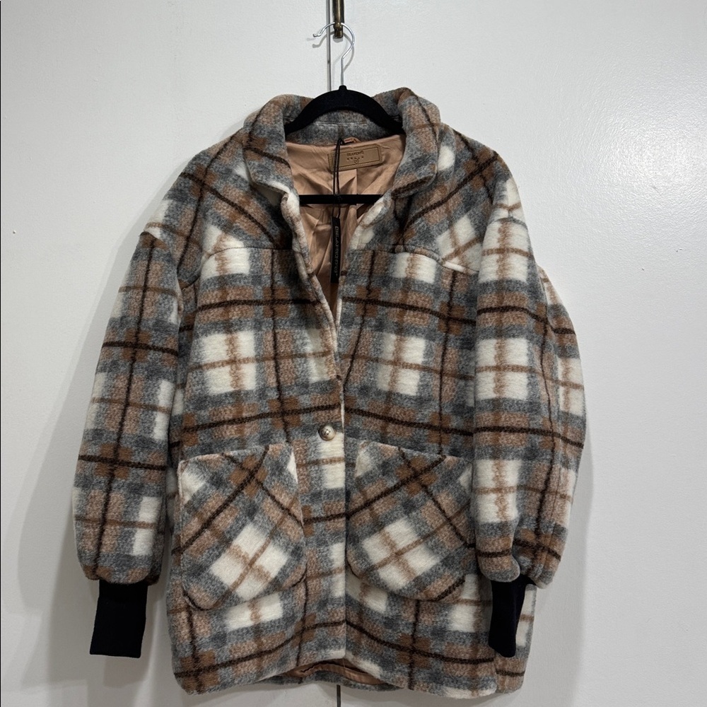 Blank NYC Lived By You Plaid Jacket Shacket Size Medium - Picture 2 of 4
